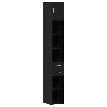 Armadio con cassetto 2 pcs Rovere Nero 30 x 42,5 x 225 cm