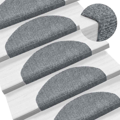 Tappetini per scale autoadesivi 20 pz 65x21x4 cm Grigio chiaro Semicircolari Grandi