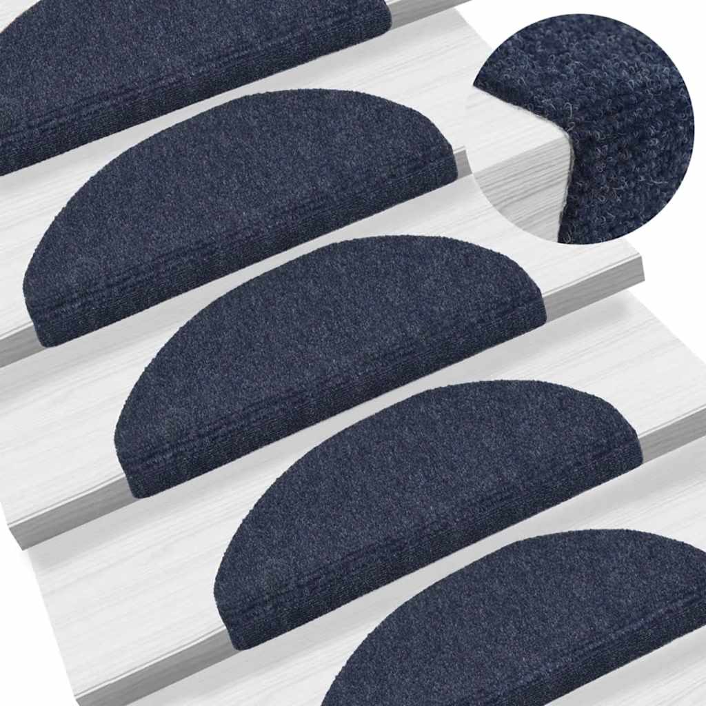 Tappetini per scale autoadesivi 20 pz 65x21x4 cm blu semicircolari grandi