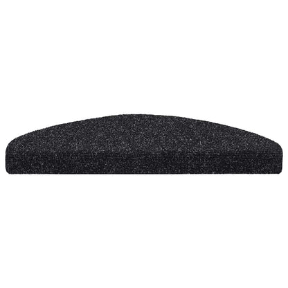Tappetini per scale autoadesivi 30 pz 65x21x4 cm neri semicircolari grandi