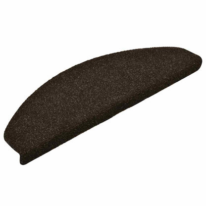 Tappetini per scale autoadesivi 30 pz 65x21x4 cm marrone scuro semicircolari grandi