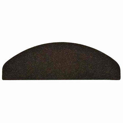 Tappetini per scale autoadesivi 30 pz 65x21x4 cm marrone scuro semicircolari grandi