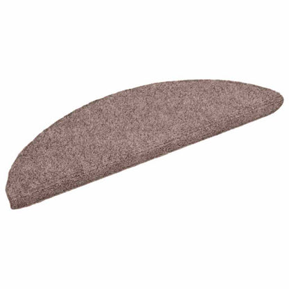 Tappetini per scale autoadesivi 20 pz 56x17x3 cm Marrone Chiaro Semicircolari