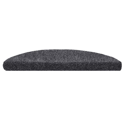 Tappetini per scale autoadesivi 20 pz 56x17x3 cm Grigio scuro semicircolari