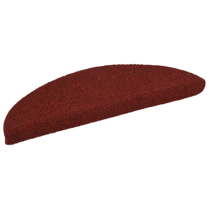 Tappetini per scale autoadesivi 20 pz 56x17x3 cm Bordeaux Rosso Semicircolari
