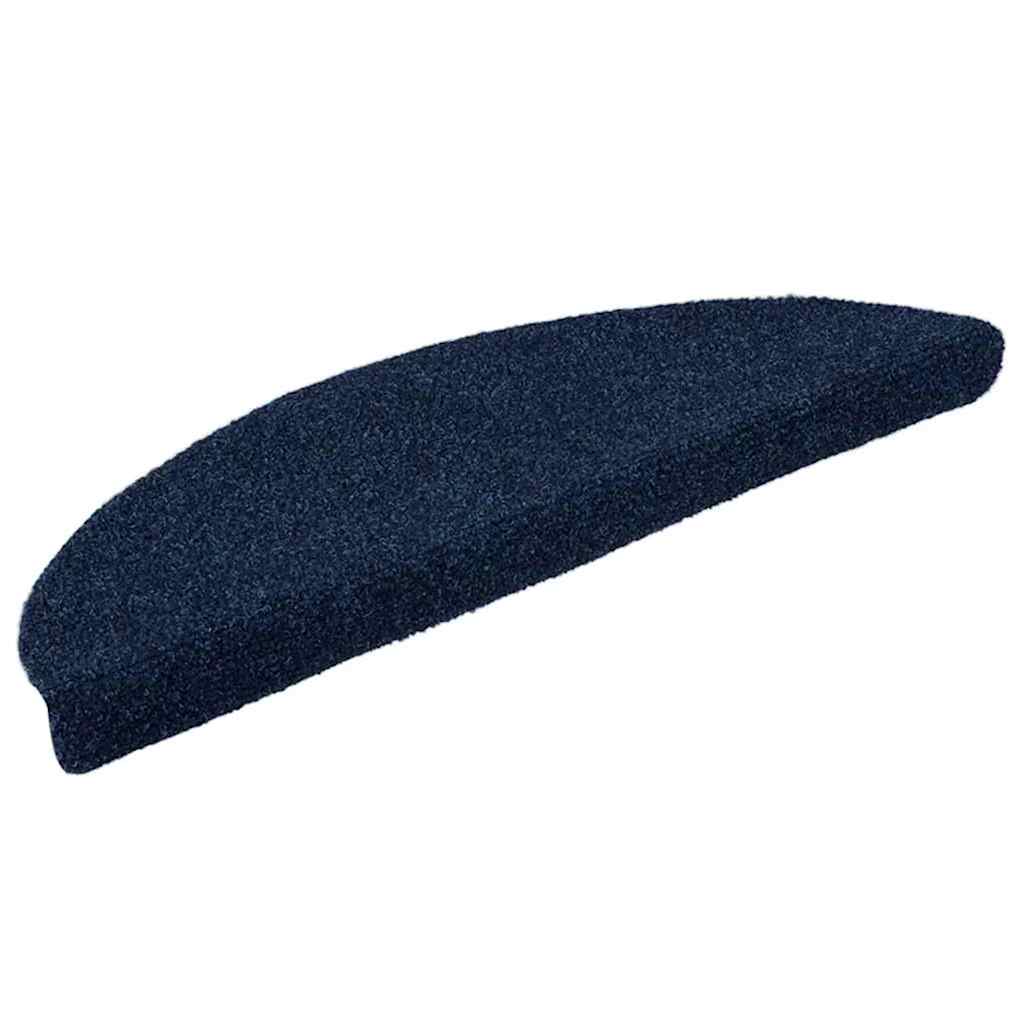 Tappetini per scale autoadesivi 20 pz 56x17x3 cm blu navy semicircolari