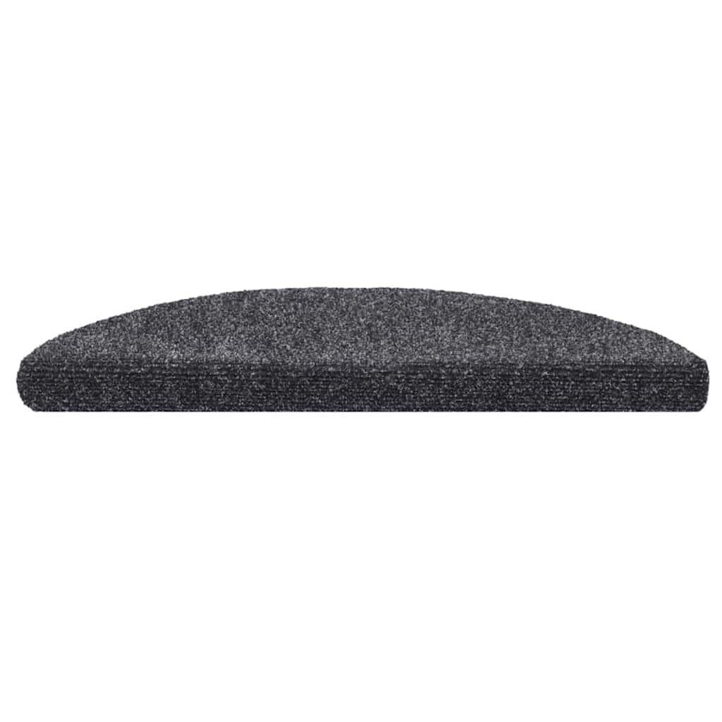 Tappetini per scale autoadesivi 30 pz 56x17x3 cm Grigio scuro semicircolari