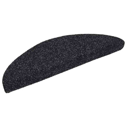 Tappetini per scale autoadesivi 30 pz 56x17x3 cm neri semicircolari