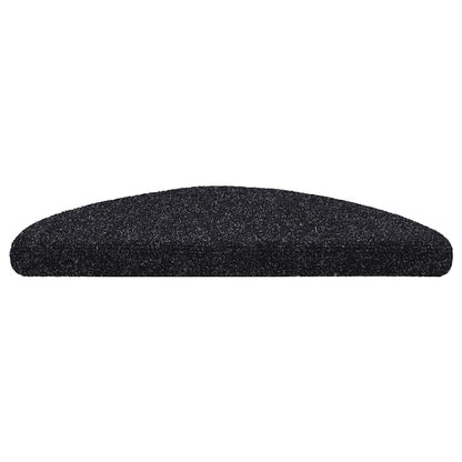 Tappetini per scale autoadesivi 30 pz 56x17x3 cm neri semicircolari