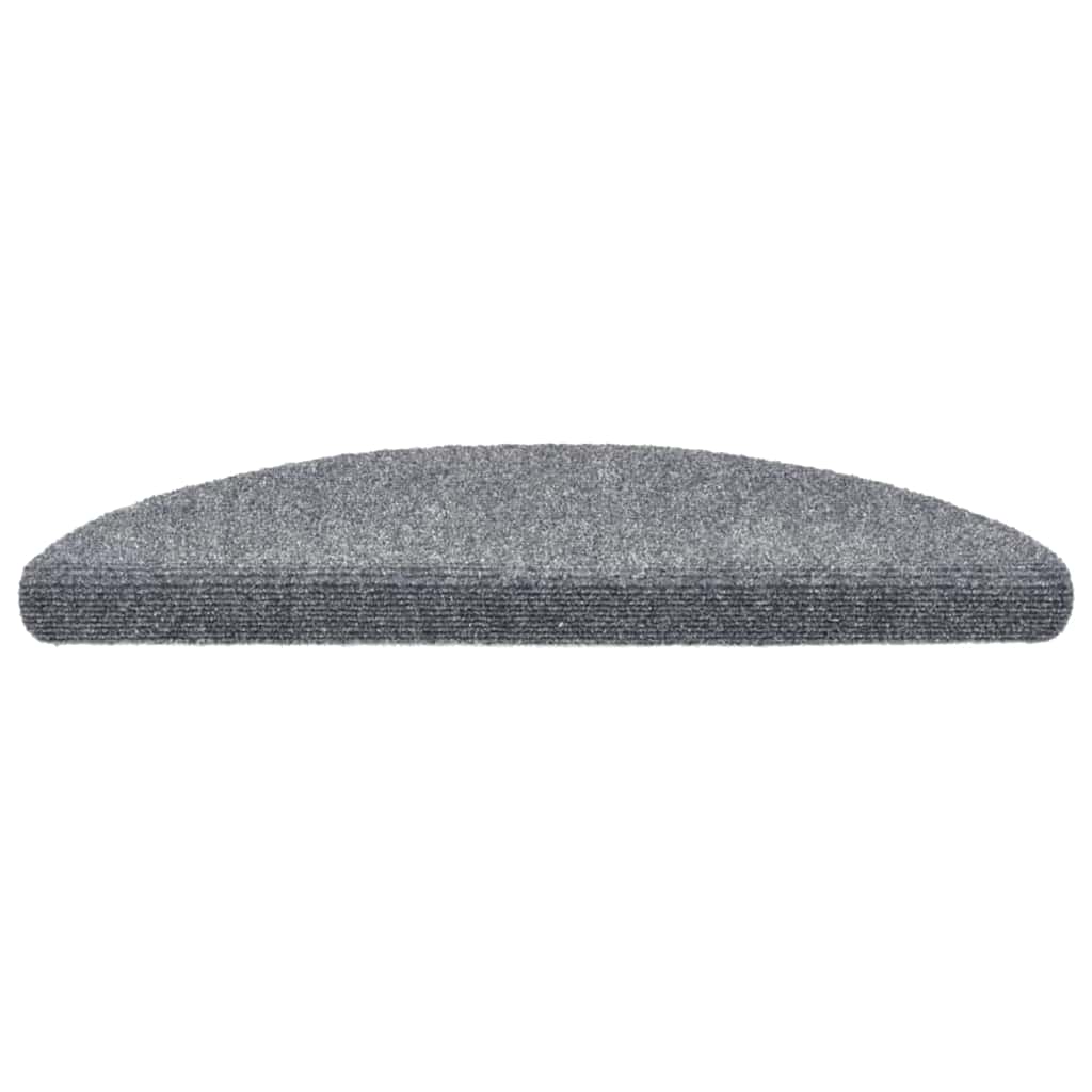 Tappetini per scale autoadesivi 30 pz 56x17x3 cm Grigio chiaro semicircolari
