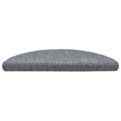 Tappetini per scale autoadesivi 30 pz 56x17x3 cm Grigio chiaro semicircolari