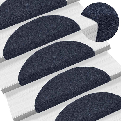 Tappetini per scale autoadesivi 30 pz 56x17x3 cm blu semicircolari