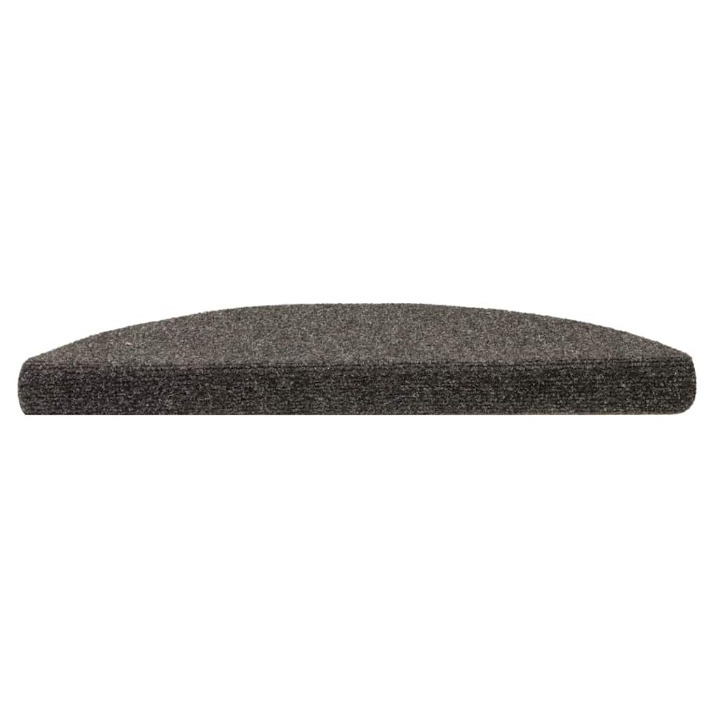 Tappetini per scale autoadesivi 30 pz 56x17x3 cm antracite semicircolari