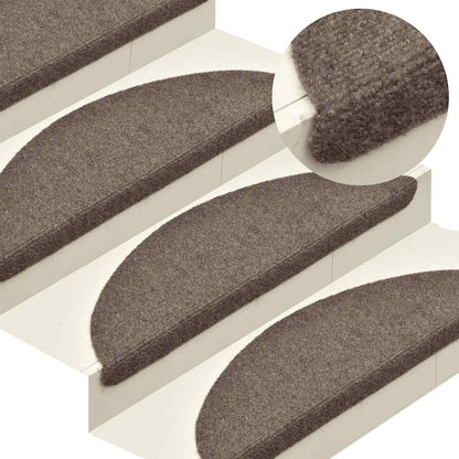 Tappetini per scale autoadesivi 30 pz 56x17x3 cm beige semicircolari