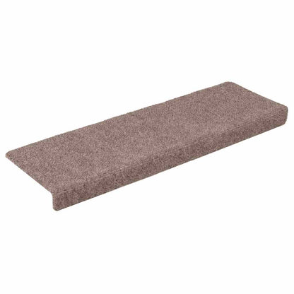 Tappetini per scale autoadesivi 30 pz 65x21x4 cm Marrone Chiaro Bordo rettangolare