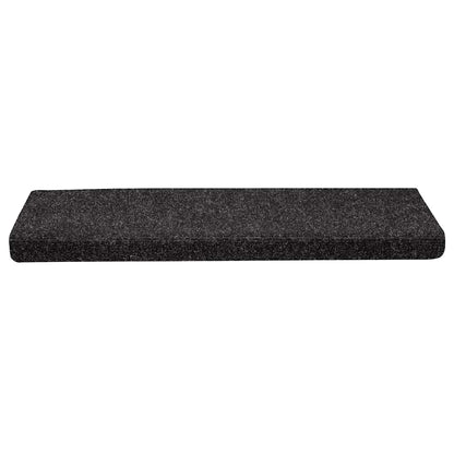 Tappetini per scale autoadesivi 30 pz 65x21x4 cm neri bordo rettangolare