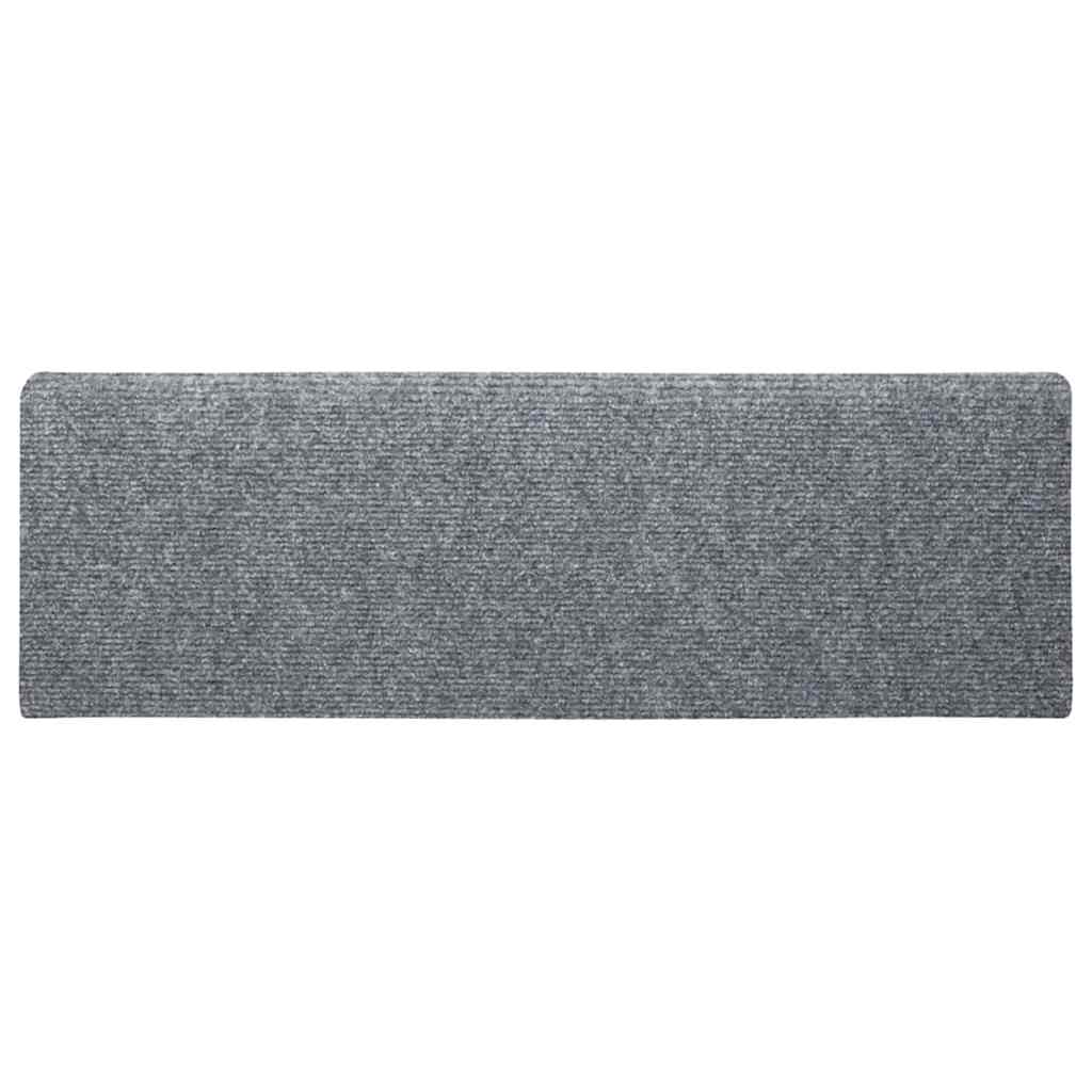 Tappetini per scale autoadesivi 30 pz 65x21x4 cm Grigio chiaro bordo rettangolare