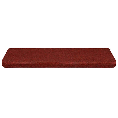 Tappetini per scale autoadesivi 30 pz 65x21x4 cm Bordeaux Rosso Bordo rettangolare