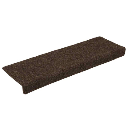 Tappetini per scale autoadesivi 30 pz 65x21x4 cm marrone bordo rettangolare