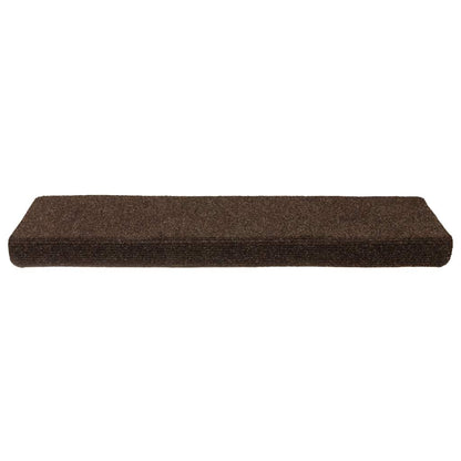 Tappetini per scale autoadesivi 30 pz 65x21x4 cm marrone bordo rettangolare