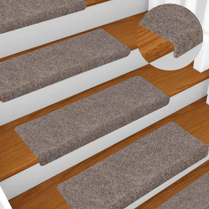 Tappetini per scale autoadesivi 30 pz 65x21x4 cm beige bordo rettangolare
