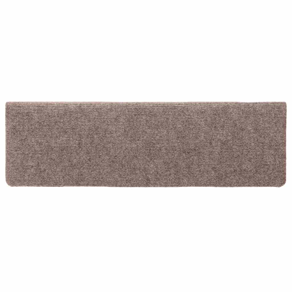 Tappetini per scale autoadesivi 20 pz 65x21x4 cm Marrone Chiaro Bordo rettangolare