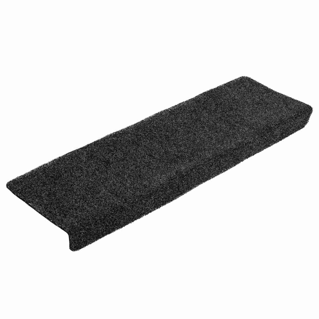Tappetini per scale autoadesivi 20 pz 65x21x4 cm neri bordo rettangolare