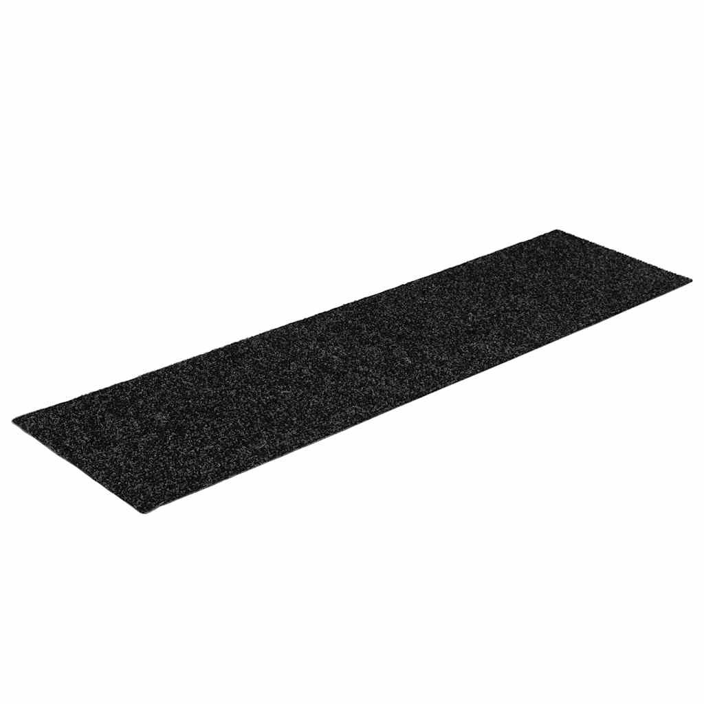 Tappetini per scale autoadesivi 30 pz 76x20 cm neri rettangolari
