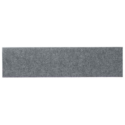 Tappetini per scale autoadesivi 30 pz 76x20 cm Grigio chiaro Rettangolari