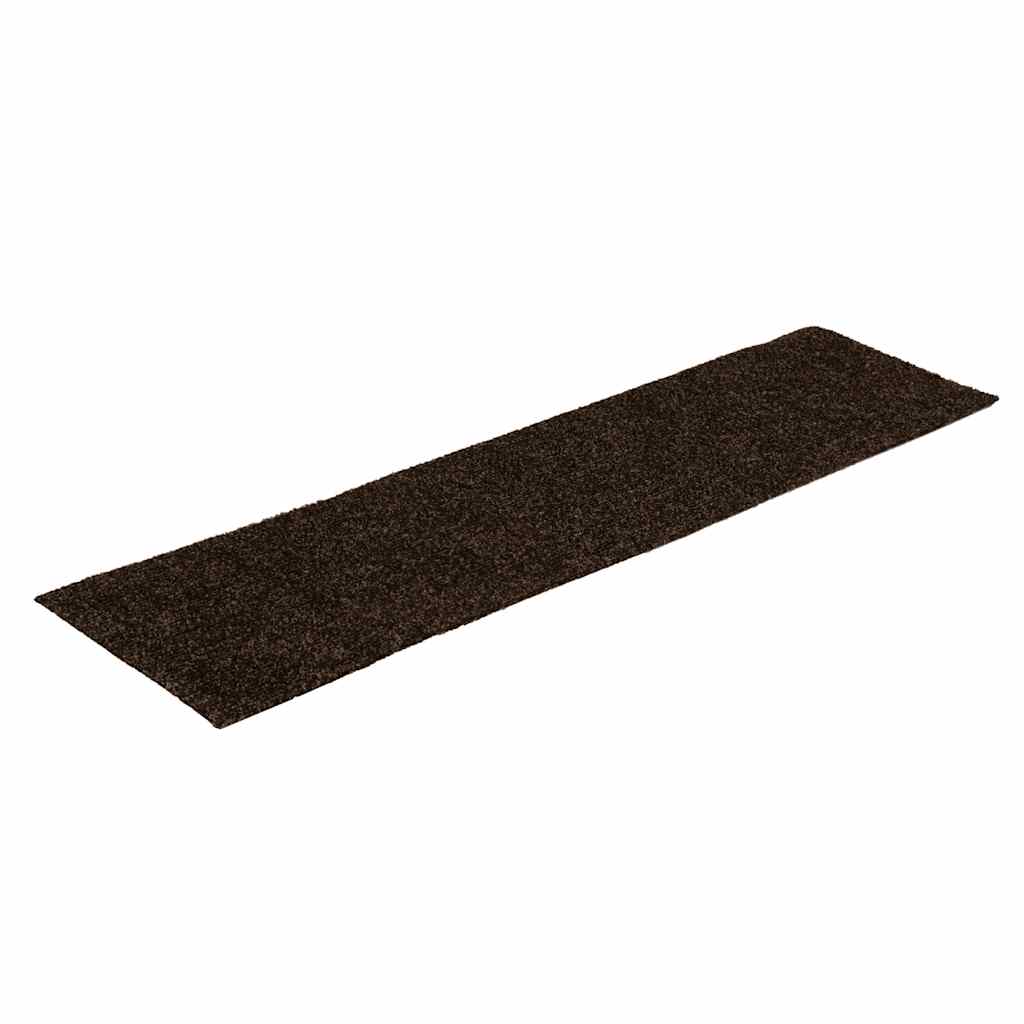 Tappetini per scale autoadesivi 30 pz 76x20 cm marrone rettangolari