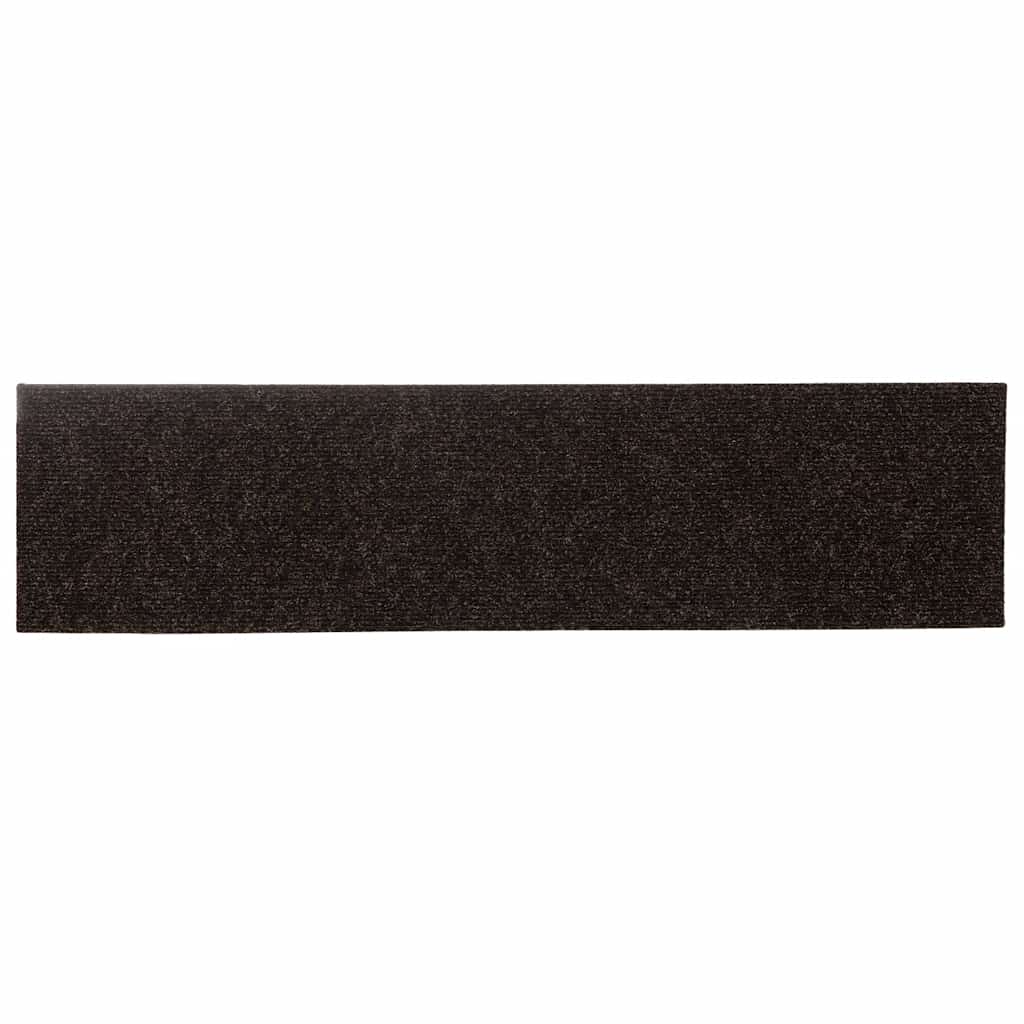 Tappetini per scale autoadesivi 30 pz 76x20 cm marrone scuro rettangolari