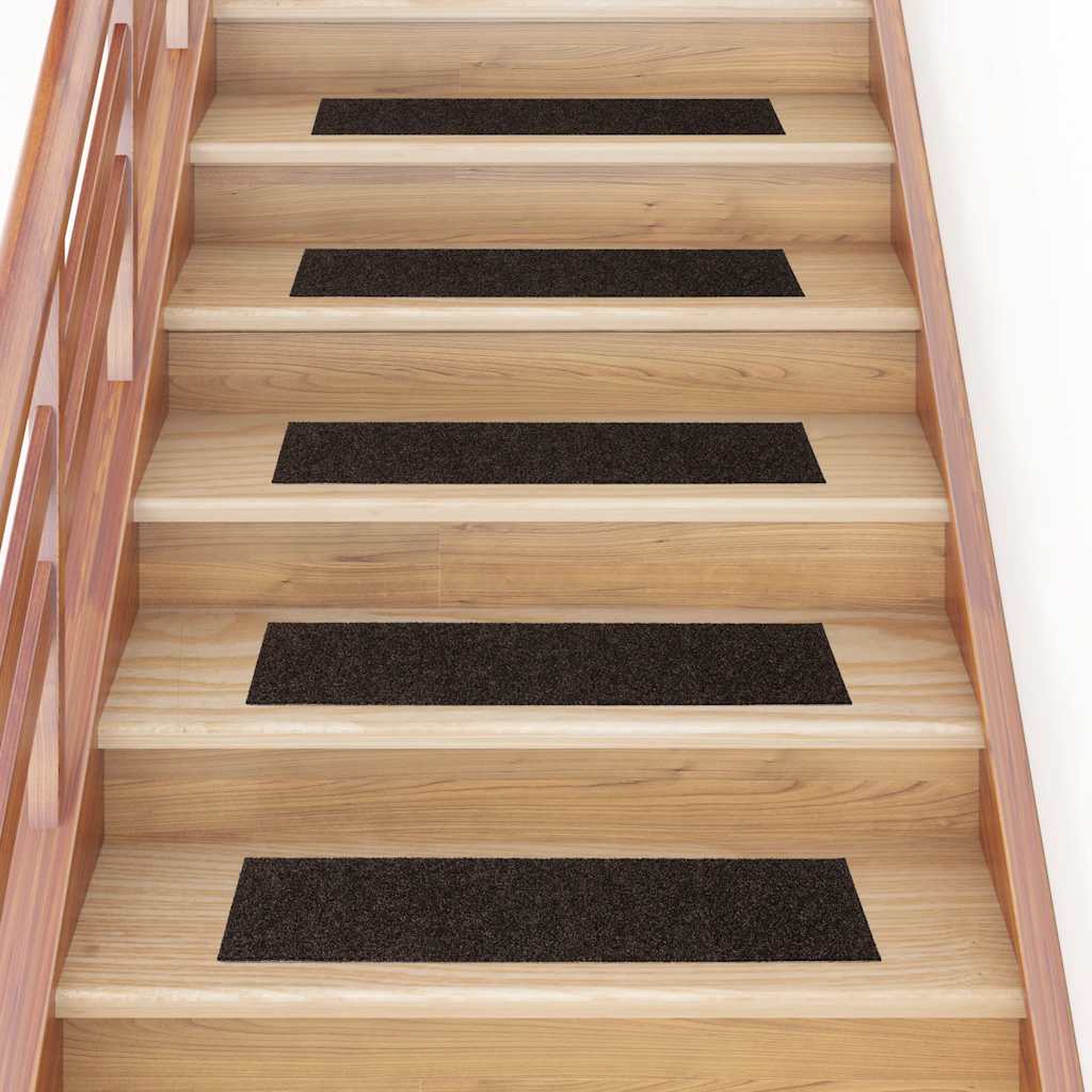 Tappetini per scale autoadesivi 30 pz 76x20 cm marrone scuro rettangolari