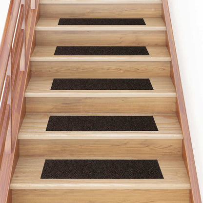 Tappetini per scale autoadesivi 30 pz 76x20 cm marrone scuro rettangolari
