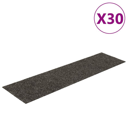 Tappetini per scale autoadesivi 30 pz 76x20 cm antracite rettangolari