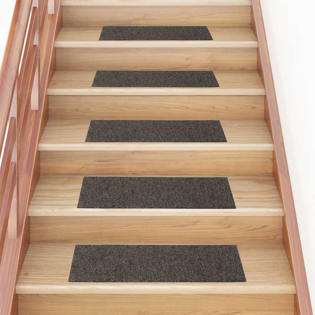 Tappetini per scale autoadesivi 30 pz 76x20 cm antracite rettangolari