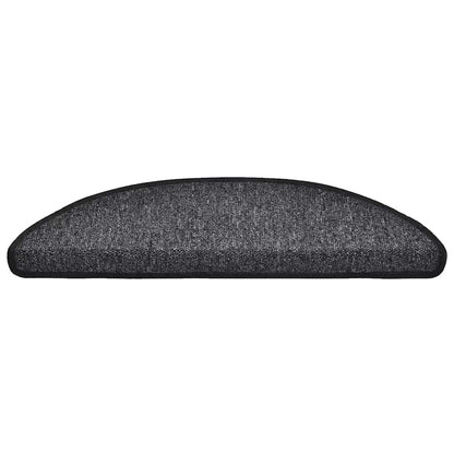 Tappetini per scale 30 pz 56x17x3 cm Antracite Semicircolari