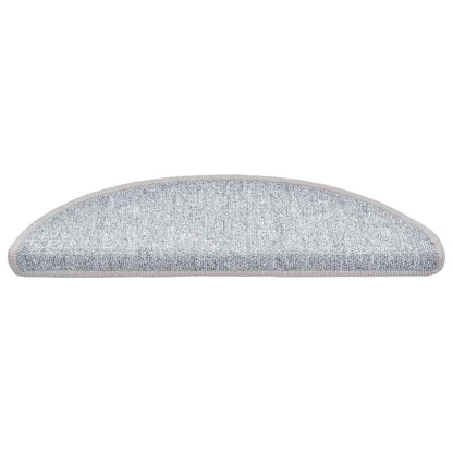 Tappetini per scale 30 pz 56x17x3 cm Grigio chiaro Semicircolari
