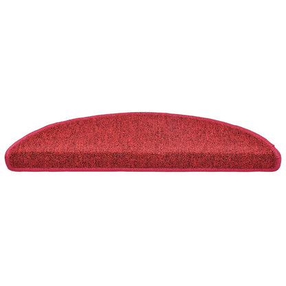 Tappetini per scale 30 pz 56x17x3 cm Rossi semicircolari