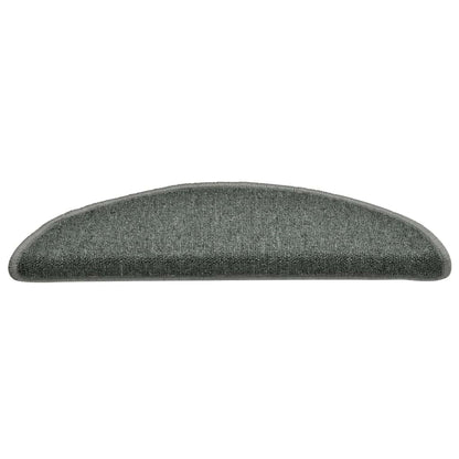 Tappetini per scale 30 pz 56x17x3 cm Verde scuro semicircolari