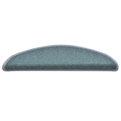 Tappetini per scale 30 pz 56x17x3 cm Blu mare Semicircolari