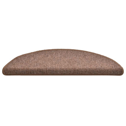 Tappetini per scale 30 pz 56x17x3 cm Marrone Semicircolari