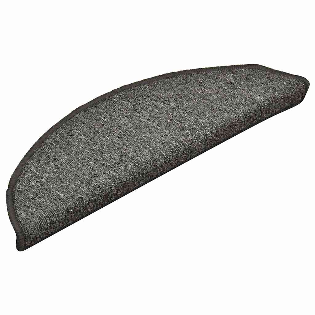 Tappetini per scale 30 pz 56x17x3 cm Grigio scuro Semicircolari