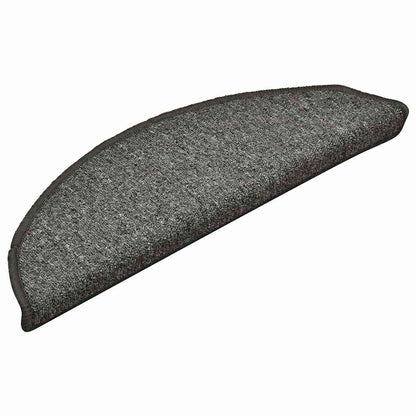Tappetini per scale 30 pz 56x17x3 cm Grigio scuro Semicircolari