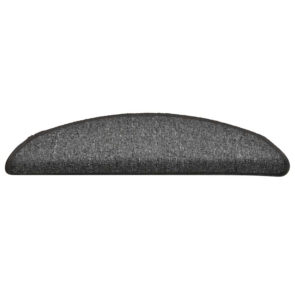 Tappetini per scale 30 pz 56x17x3 cm Grigio scuro Semicircolari