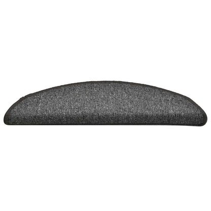 Tappetini per scale 30 pz 56x17x3 cm Grigio scuro Semicircolari