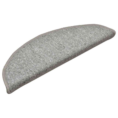 Tappetini per scale 30 pz 56x17x3 cm Grigio chiaro Semicircolari