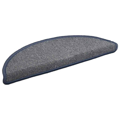 Tappetini per scale 30 pz 56x17x3 cm grigio chiaro e blu semicircolari