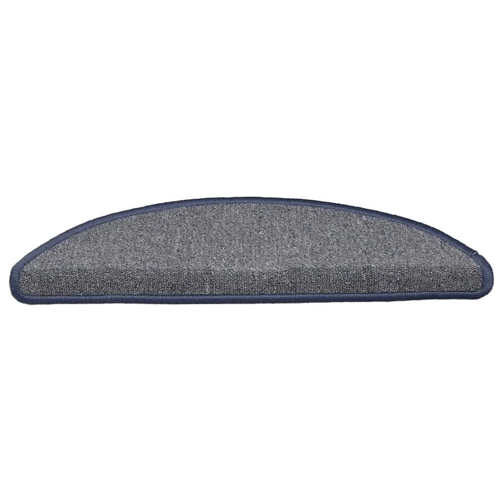 Tappetini per scale 30 pz 56x17x3 cm grigio chiaro e blu semicircolari