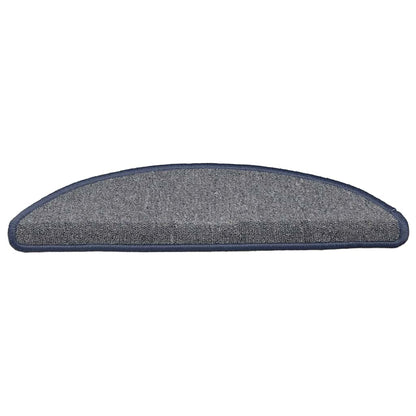 Tappetini per scale 30 pz 56x17x3 cm grigio chiaro e blu semicircolari