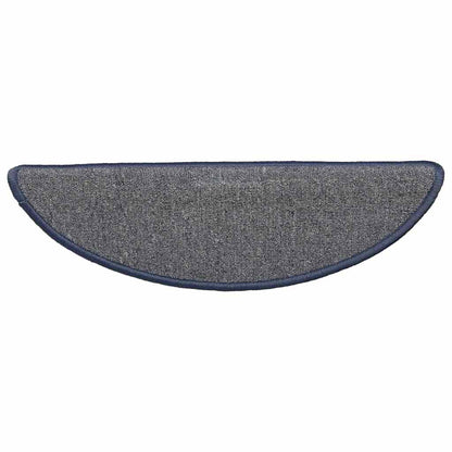 Tappetini per scale 30 pz 56x17x3 cm grigio chiaro e blu semicircolari